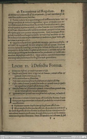 Locus 10. à Defectu Formae
