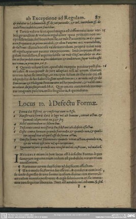 Locus 10. à Defectu Formae
