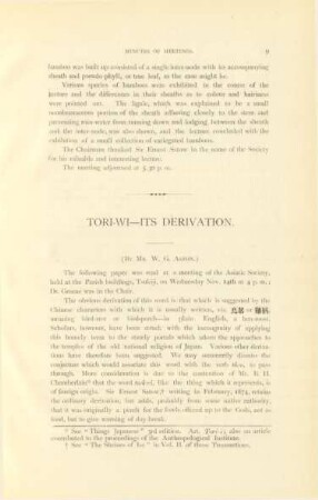 Tori-Wi - Its derivation