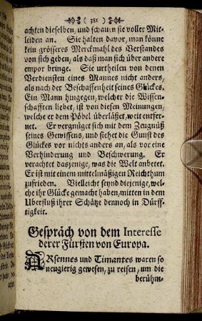 Gespräch von dem Interesse derer Fürsten von Europa.