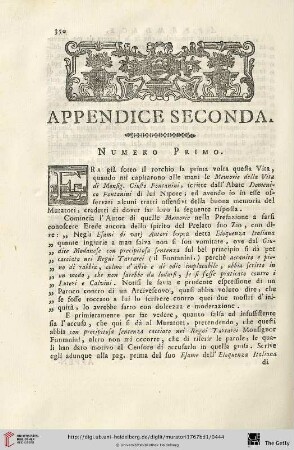 Appendice seconda
