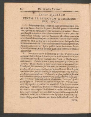 Caput Quartum Finem Et Effectum Descensus Subiungit.