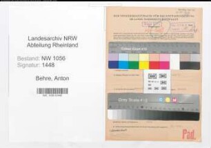 Entnazifizierung Anton Behre , geb. 02.05.1915 (Jurist)