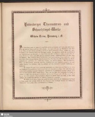 Hainsberger Thonwaaren- und Schmelztiegel-Werke Wilhelm Lorenz, Hainsberg i.S.