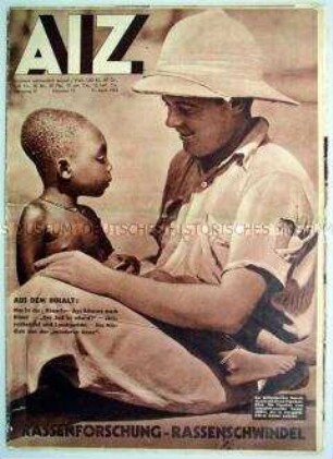Proletarische Wochenzeitschrift "AIZ" (Exilausgabe) u.a. zur NS-Rassenpolitik