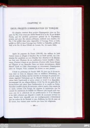 Chapitre VI Deux Projets D'Immigration En Turquie