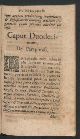 Caput Duodecimum. De Paraphrasi.