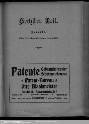 Sechster Teil. Vororte.