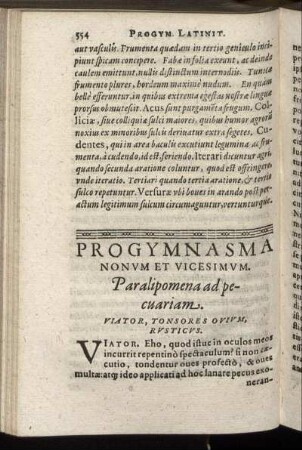 Progymnasma Nonum Et Vicesimum. Paralipomena ad pecuariam.