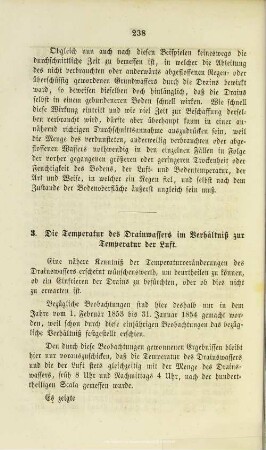 IX.3. Die Temperatur des Drainwassers im Verhältniß zur Temperatur der Luft