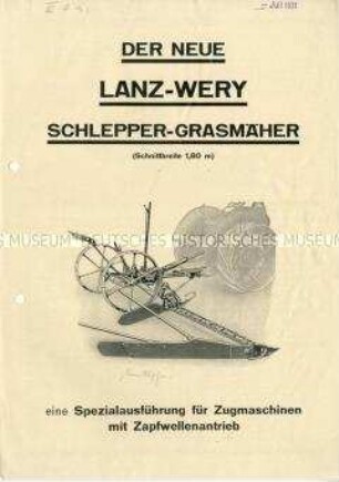 Der neue Lanz-Wery Schlepper-Grasmäher