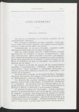 Leyes ecomómicas : Principios generales