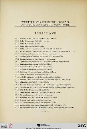 Zweiter Versteigerungstag (Nr. 361-706)