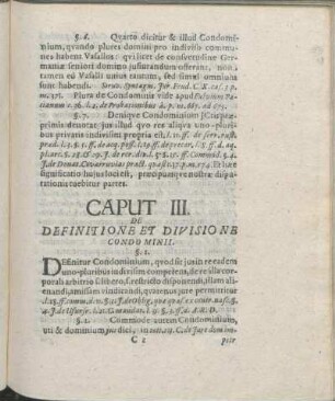 Caput III. De Definitione Et Divisione Condominii.