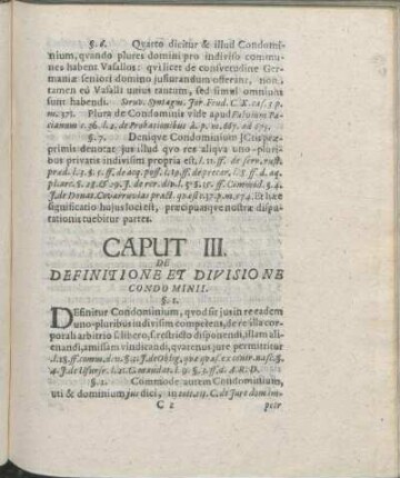 Caput III. De Definitione Et Divisione Condominii.