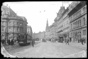Budapest. Elisabethring mit Volkstheater : Budapest. Elisabethring mit Volkstheater (1875; Ferdinand Fellner der Jüngere) und Straßenbahn