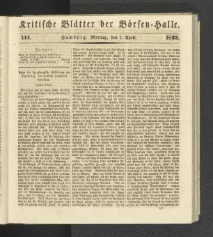 144. 1. April 1833