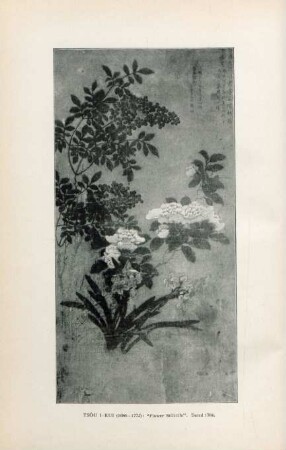 Tsóu I-Kui (1686 - 1772): "Flower Still-life". Dated 1764