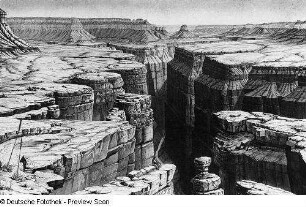 Arizona, Grand Canyon, Geomorphologie, Canyon, Der Grand Canon des Colorado, Zeichnung von Prof. Etzold, Landesgeologe von Sachsen, um 1905