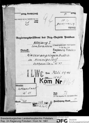 Be- und Entwässerungsanlage in der Gemeinde Hennigsdorf