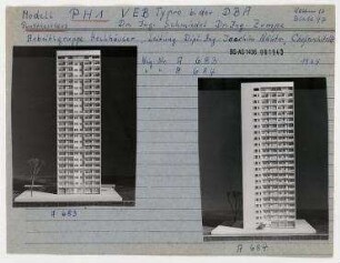 Modell: Hochhausprojekt PH 1 (Entwurf VEB Typenprojektierung bei der Deutschen Bauakademie). unbekannt