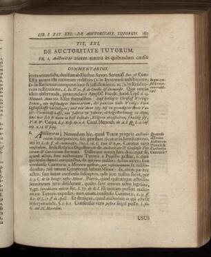 Tit. XXI. De Auctoritate Tutorum – Tit. XXVI. De Suspectis Tutoribus Vel Curatoribus