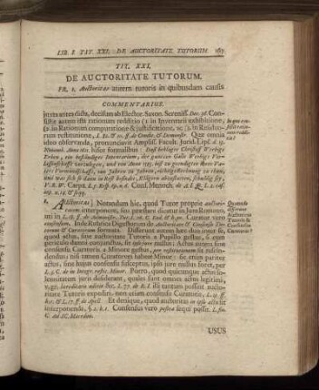 Tit. XXI. De Auctoritate Tutorum – Tit. XXVI. De Suspectis Tutoribus Vel Curatoribus