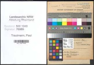 Entnazifizierung Paul Trautmann , geb. 24.03.1891 (Ingenieur)