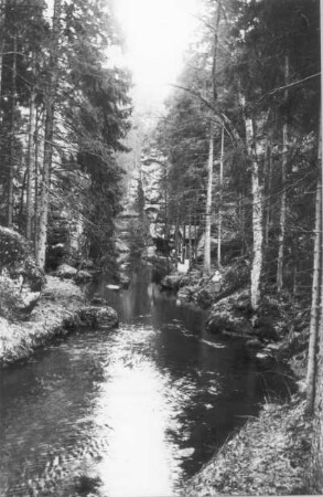 Sächsische Schweiz, Kirnitzschtal. Bootsstation Obere Schleuse