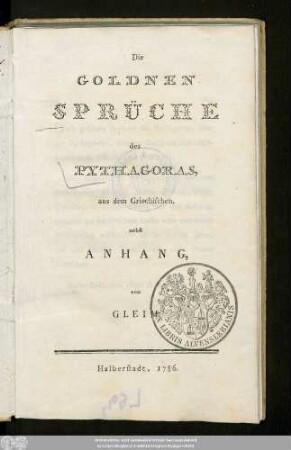 Die Goldnen Sprüche des Pythagoras