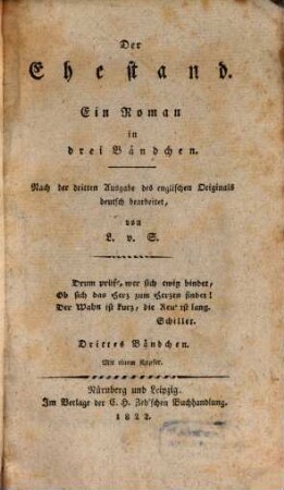 Der Ehestand : ein Roman in drei Bändchen, 3