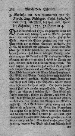 Versuche mit dem Mutterkorn.