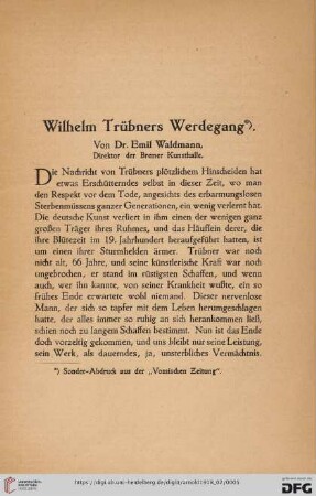 Wilhelm Trübners Werdegang