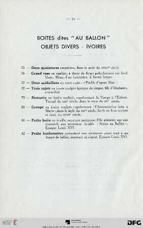 Boites dites "au ballon" - Objets divers - Ivoires (Nr. 75-82)
