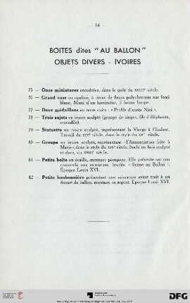 Boites dites "au ballon" - Objets divers - Ivoires (Nr. 75-82)