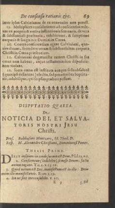 Disputatio Quarta.