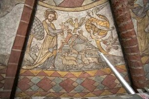 Gemäldezyklus der Heilsgeschichte — Die Genesis. Von der Schöpfung bis zur Vertreibung aus dem Paradies, sowie das Erdenleben Adams und Evas. — Die Erschaffung der Tiere