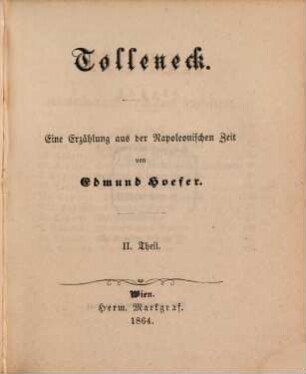 Tolleneck : eine Erzählung aus der Napoleonischen Zeit, 2