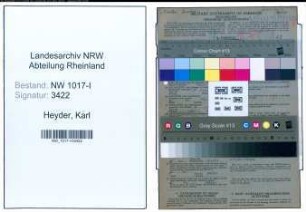 Entnazifizierung Karl Heyder , geb. 30.12.1909 (Baeckermeister)