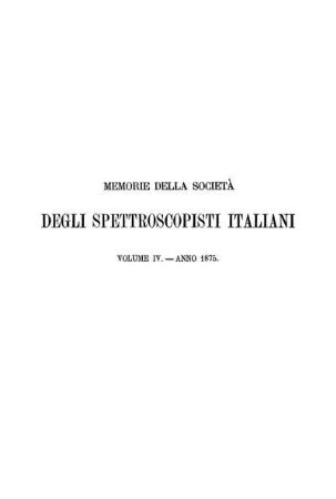 4: Memorie della Società degli Spettroscopisti Italiani