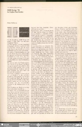 GDR Design ’70 im Ceylon Tea Centre : Informationen/Ausstellung