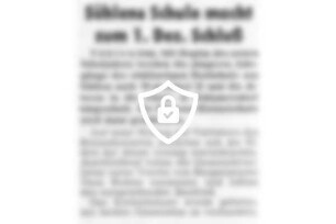 Sühlens Schule macht zum 1. Dez. Schluß