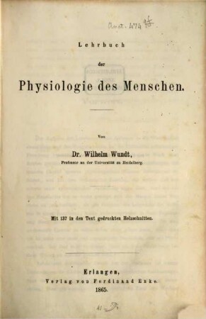 Lehrbuch der Physiologie des Menschen