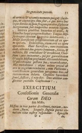 51-69, Exercitium Confessionis Generalis Coram Deo sub Missa.