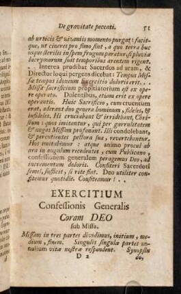 51-69, Exercitium Confessionis Generalis Coram Deo sub Missa.