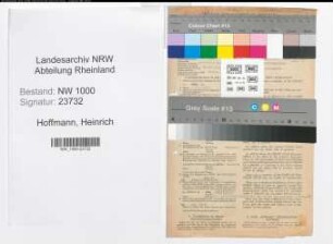 Entnazifizierung Heinrich Hoffmann, geb. 24.07.1893 (Techniker)