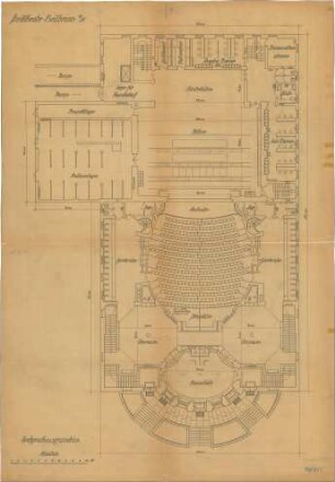 Fischer, Theodor; Heilbronn; Stadt-Theater - Grundriss EG