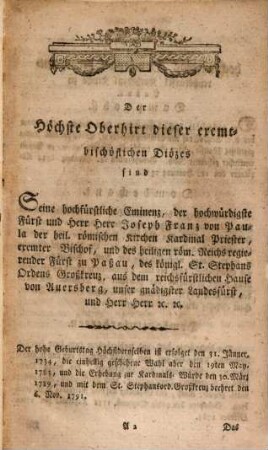 Schematismus des Bistums Passau. 1794