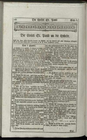 Die Epistel St. Pauli an die Epheser. - Die Epistel St. Pauli an die Hebraeer.
