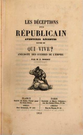 Les déceptions d'un républicain : aventures récentes